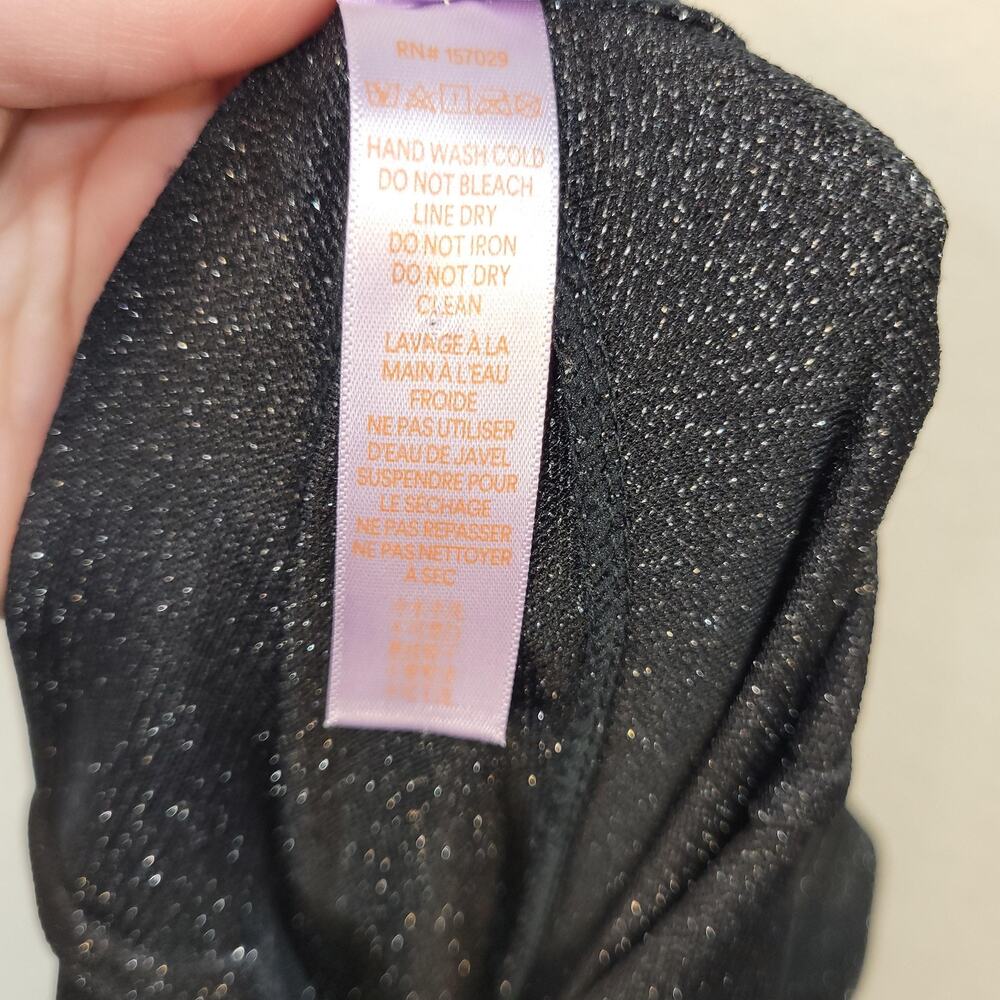 Savage x Fenty Sleep & Shine Sparkle Black Hooded Jumpsuit Women Size XL - Picture 12 of 12